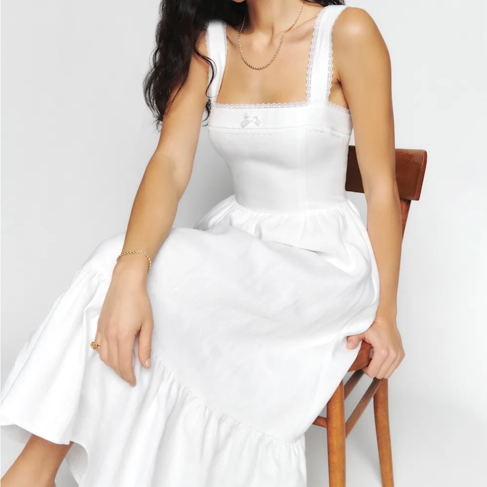 Reformation Rowen Linen Dress White - Size 0